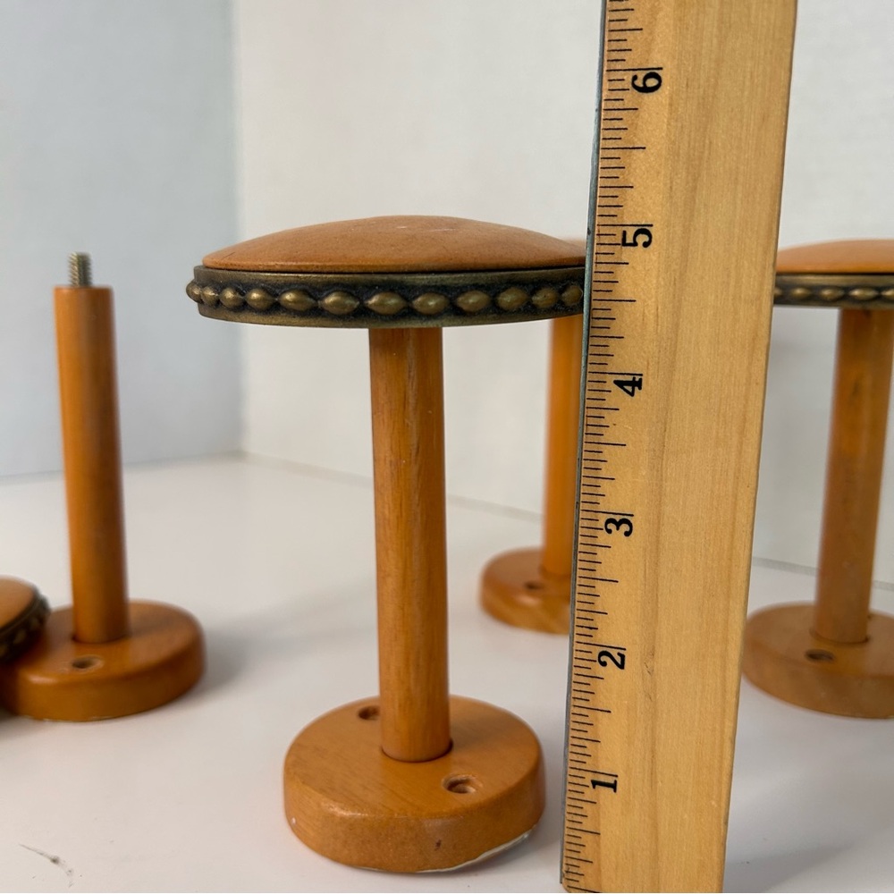 Vintage Wooden Round Curtain Tie Backs Farmhouse MCM Cabin Lodge Rustic - Picture 8 of 10